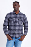 Brixton | Bowery Reserve Flannel in Black/ Gray Mix